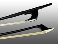 Glasser Fiberglass Bass Bow 1/2 German Bass Horsehair 1/2 lined frog with Leatherette grip-DISCONTINUED